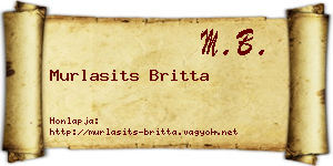 Murlasits Britta névjegykártya